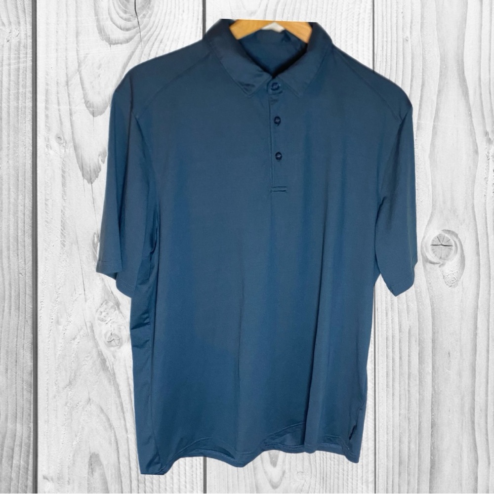 Gerry Mens Golf Polo Shirt Large Dark Blue‎ Short Sleeve Rugby Athletic Stretch
